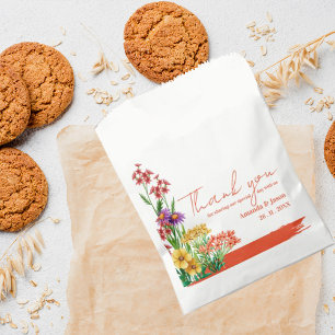 Sachets En Papier Fleur sauvage Orange Jaune Fête de Mariage Floral