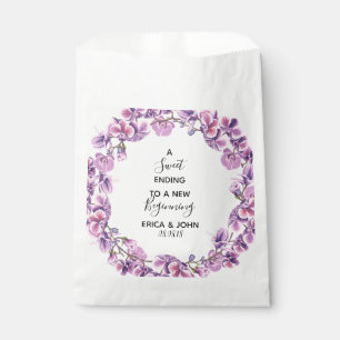 Sachets En Papier Fleur violette Mariage Favor Sac Douce Fin