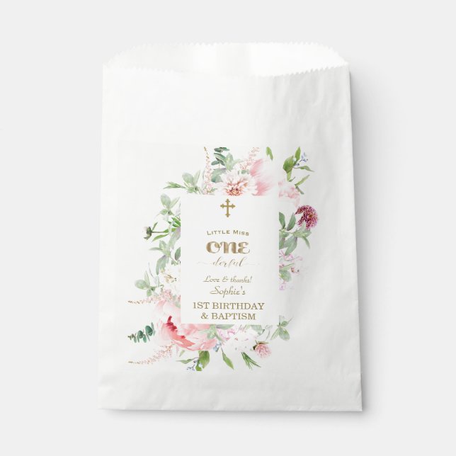 Sachets En Papier Fleurs de printemps fleurissent premier anniversai (Devant)