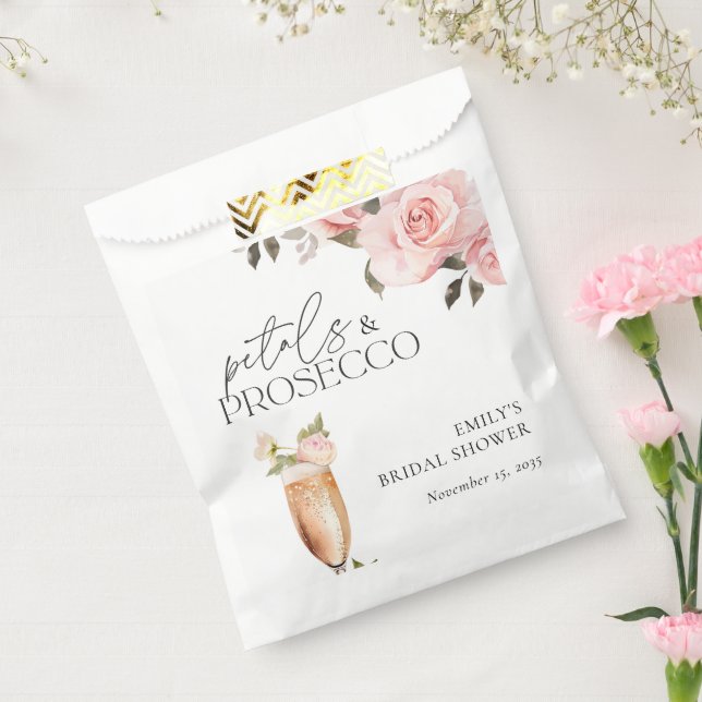 Sachets En Papier Fleurs et Prosecco Réception de Mariage Florale (Scellé)