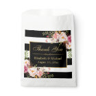 Floral noir blanc rayé or Merci cadre