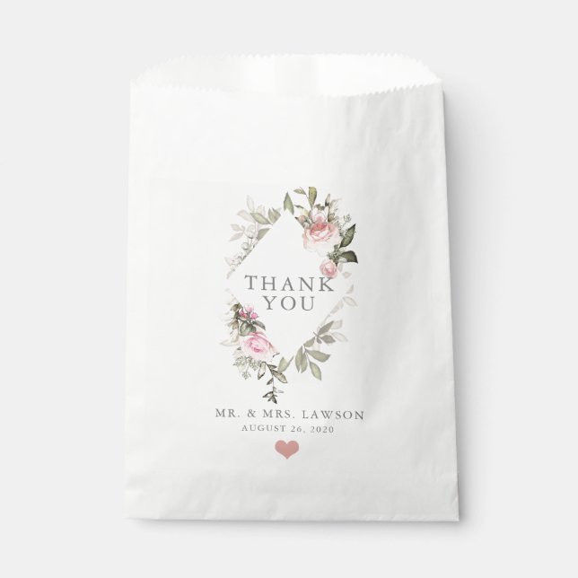Sachets En Papier Flore printanière | Sac Favor Merci (Devant)