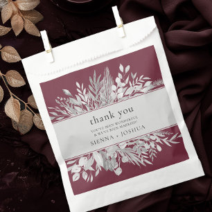 Sachets En Papier Foliage Duet Bourgogne Gris Merci botanique