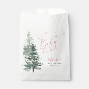 Sachets En Papier Forêt d'hiver rose Il fait froid dehors Baby showe