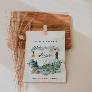 Sachets En Papier Forêt Rustique Montagne Crête de Mariage de Camp