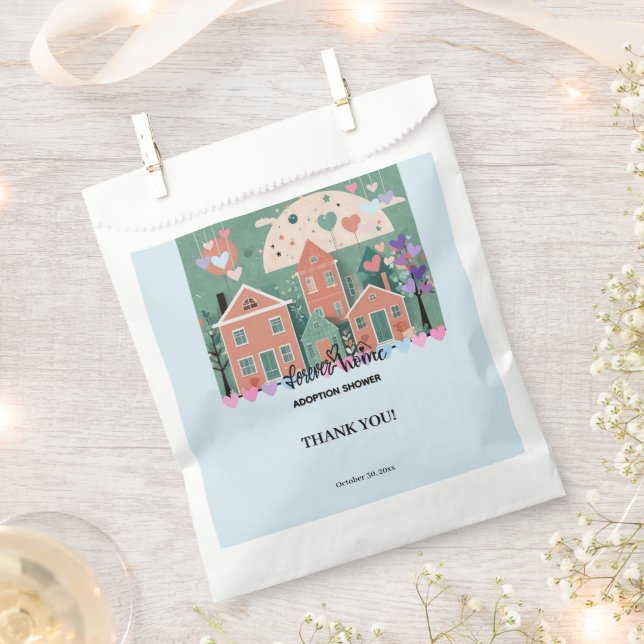 Sachets En Papier Forever Accueil Pastel Coeurs Adoption Foster Douc (Coupé)