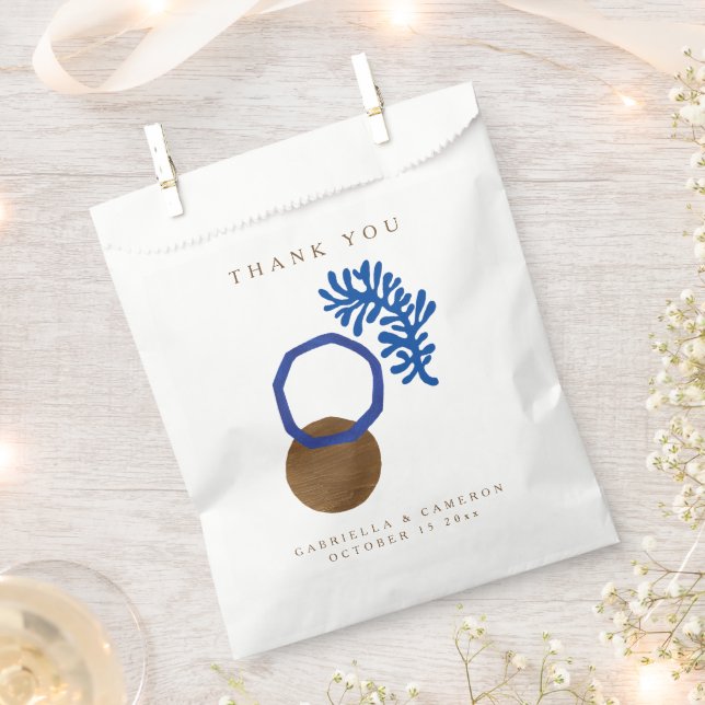 Sachets En Papier Formes Abstraites contemporaines Art Blue Tan Mari (Coupé)