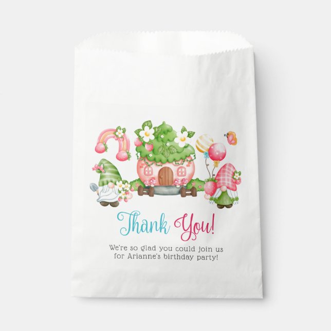 Sachets En Papier Fraise Gnome Anniversaire Merci Favoriser Sac (Devant)