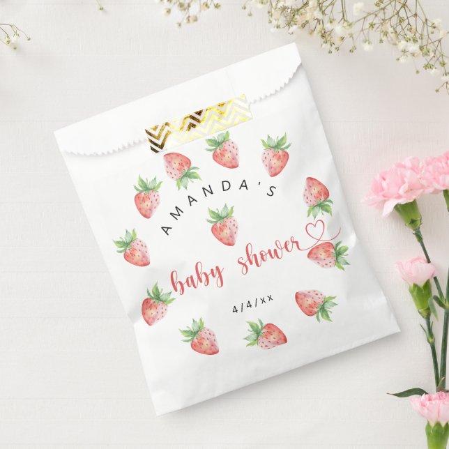 Sachets En Papier Fraises - Baby shower (Scellé)