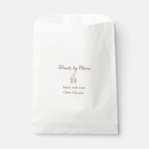 Sachets En Papier Friandises de boulangerie avec paillettes dorées f