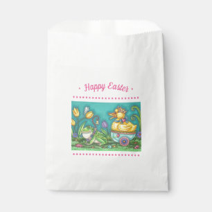 Sachets En Papier FROG & DUCK PRINCE, EASTER EGG FAVOR BAGES Blanc