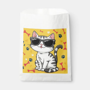 Sachets En Papier Funny Chat Cartoon chat portant des lunettes de so
