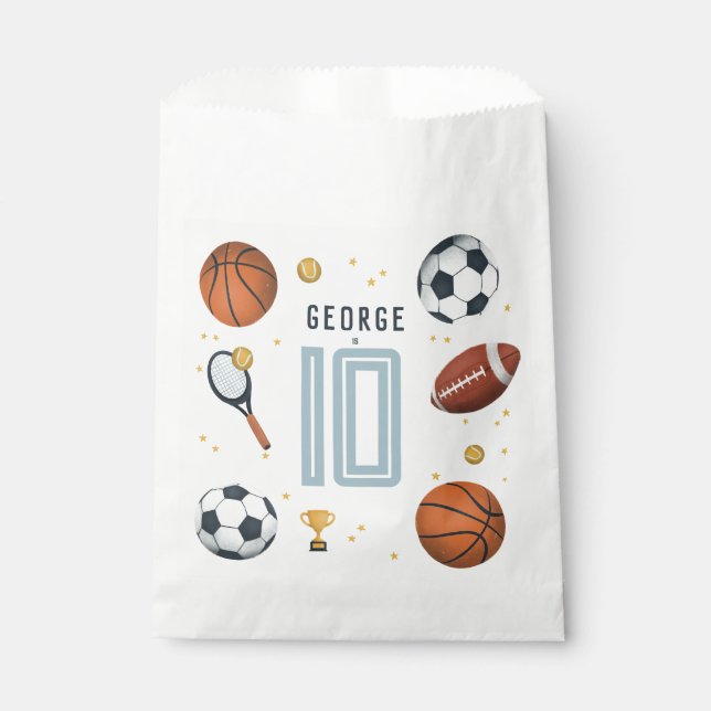 Sachets En Papier Garçons Cool Blue Sports Anniversaire de enfant (Devant)