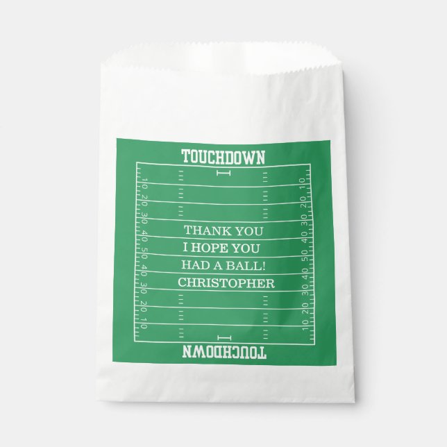 Sachets En Papier Garçons Football Green Sports Anniversaire (Devant)