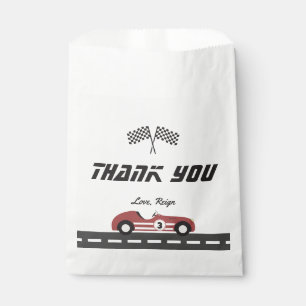 Sachets En Papier Garçons Vintage Red Race Car fête d'anniversaire