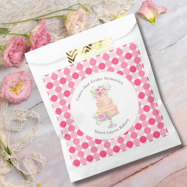 Sachets En Papier Gâteau Chic Couleur D'Aquarelle Avec Boulangerie R (Créateur téléchargé)