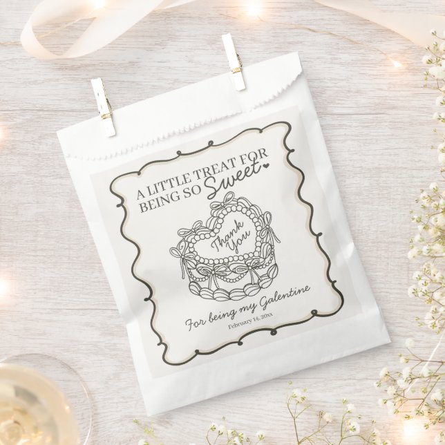 Sachets En Papier Gâteau Coquette Rétro Cœur Beige Saint-Valentin Ga (Coupé)