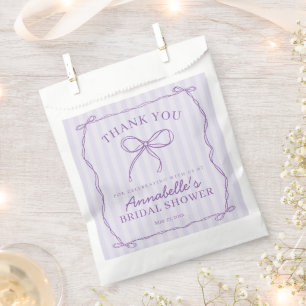 Sachets En Papier Gâteau de douche de mariée pastel avec noeud papil