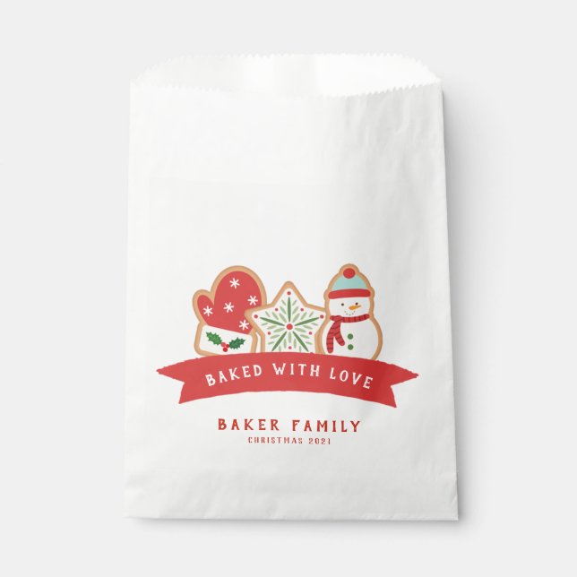 Sachets En Papier Gingerbread Cookie | Sac Favori Cuit avec Amour (Devant)
