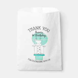 Sachets En Papier Girafe en Merci de ballon à air chaud bleu jaune