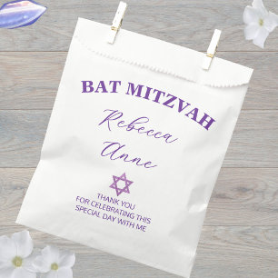 Sachets En Papier Glam Purple Chic Merci Parti Bat mitzvah