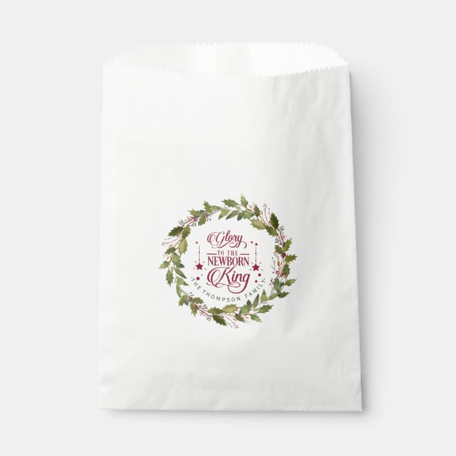 Sachets En Papier Gloire de Noël au nouveau monogramme du roi né (Devant)
