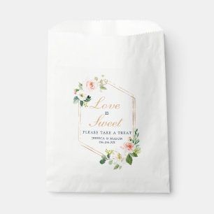 Sachets En Papier Gold Blush Wedding Favor Bag Love is Sweet
