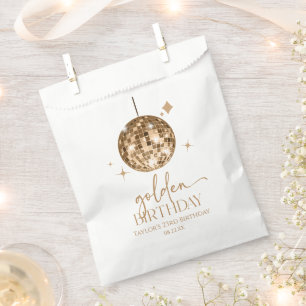 Sachets En Papier Gold Disco Ball Golden Anniversaire