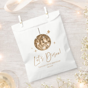 Sachets En Papier Gold Disco Ball Let's Disco Anniversaire