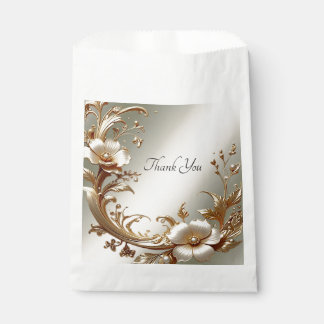 Sachets En Papier Gold Floral Favor Bag