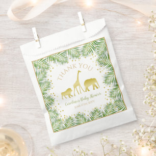 Sachets En Papier Gold Safari Baby shower Tropical Treat Favoriser S