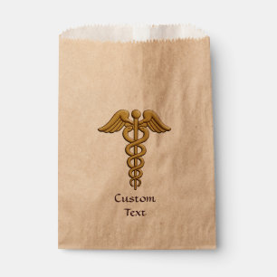 Sachets En Papier Golden Double Snake Caduceus