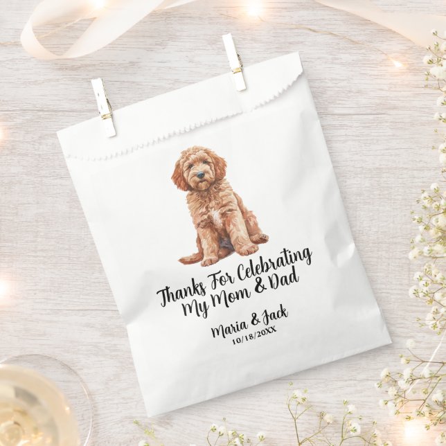 Sachets En Papier Goldendoodle Mariage pour animaux de compagnie cou (Coupé)