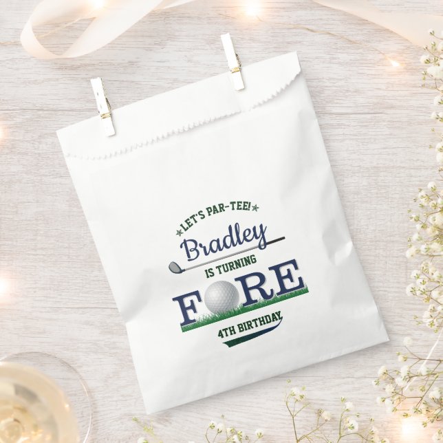 Sachets En Papier Golf PAR-TEE 4e anniversaire (Coupé)