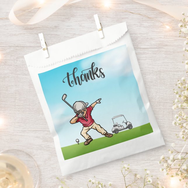 Sachets En Papier Golfer Dabbing sur le terrain de golf merci (Coupé)