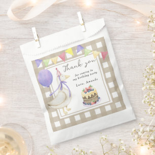 Sachets En Papier Goose 1er anniversaire Merci pour venir