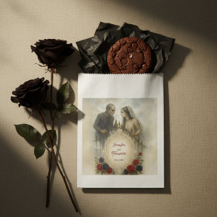 Sachets En Papier Goth Couple Zombie Mariage d'Halloween