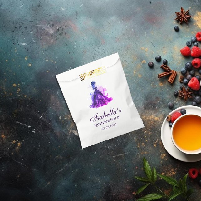 Sachets En Papier Gothique Glam Quince (Our Gothic Glam Quinceañera Favor bag offers the perfect blend of elegance and modern flair.)