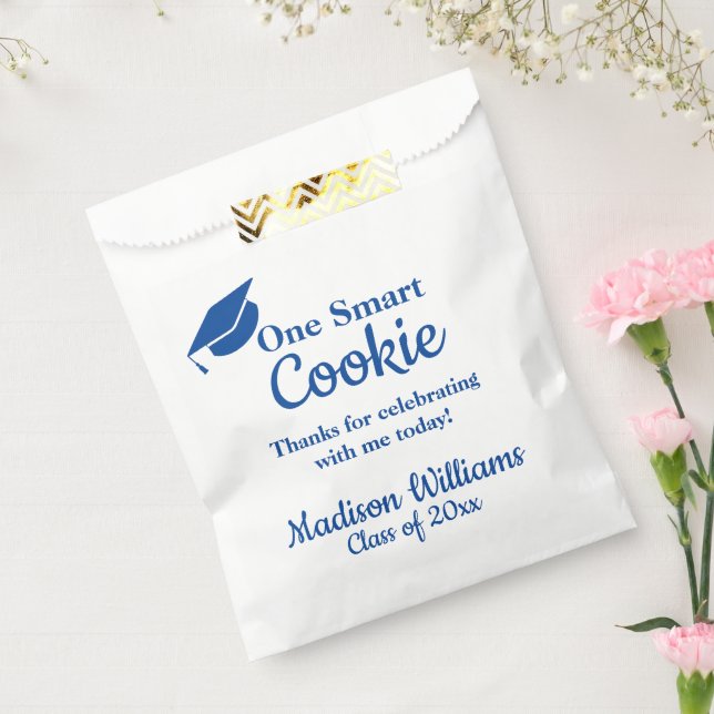 Sachets En Papier Graduation One Smart Cookie To go Treat Blue Grad (Scellé)