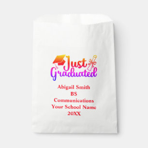 Sachets En Papier Graduation personnalisée Rouge, orange violet