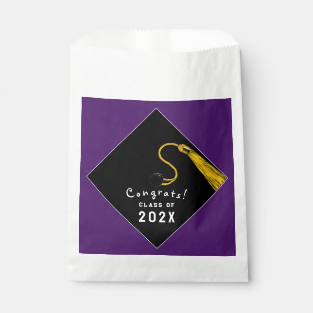 Sachets En Papier Graduation Purple Party Favoriser Sac (Devant)