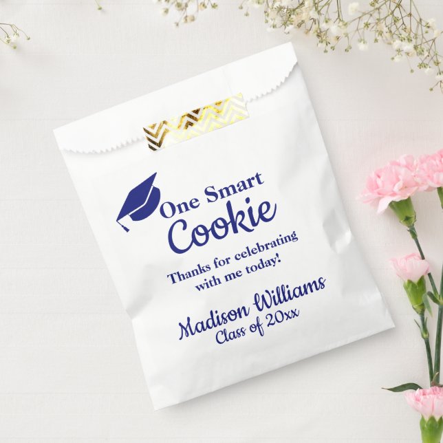 Sachets En Papier Graduation Un Cookie Intelligent Marine Bleu Pour  (Scellé)