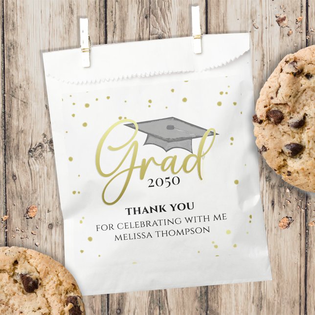 Sachets En Papier Gradué Gold Grad Calligraphie Merci simple (Créateur téléchargé)