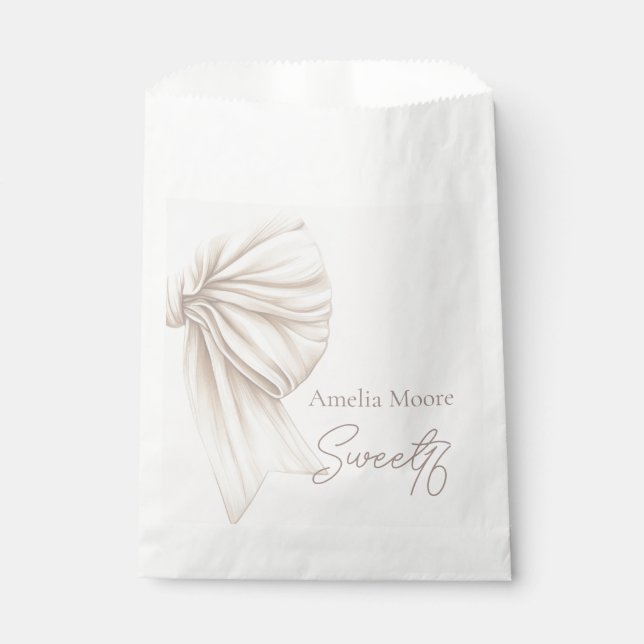 Sachets En Papier Grand Bow Boho Beige Sweet 16 (Devant)