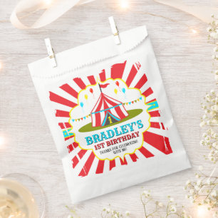 Sachets En Papier Grand Top Carnaval de cirque 1er anniversaire