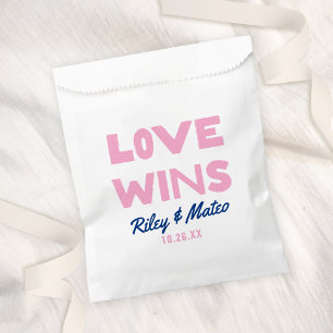 Sachets En Papier Gras moderne Type coloré AMOUR WINS Mariage