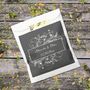 Sachets En Papier Gray Flourish Wedding Favor Sac