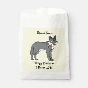 Sachets En Papier Gray wolf with pipe cartoon