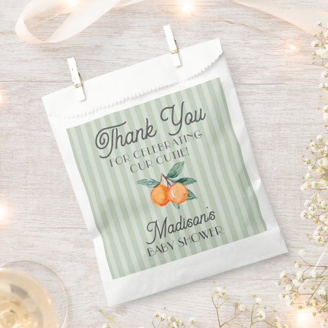 Sachets En Papier Green Little Cutie Citrus Baby shower Cookie (Coupé)