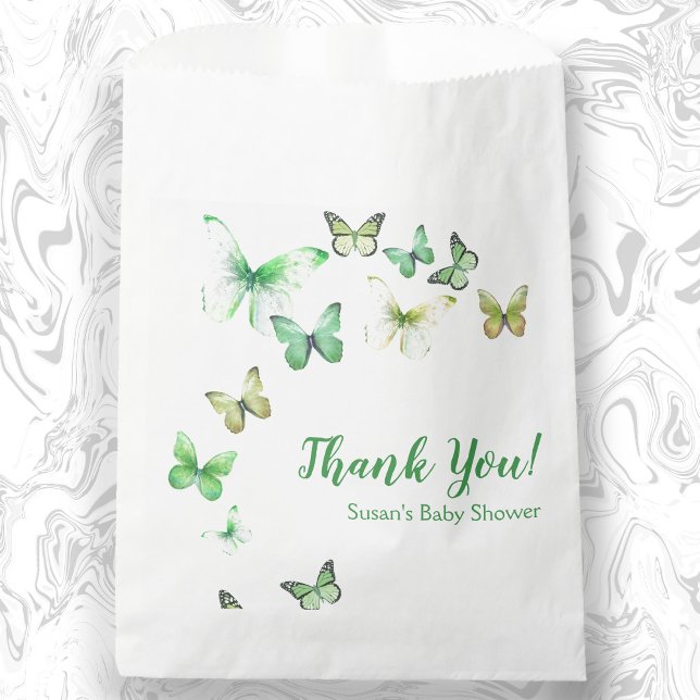 Sachets En Papier Green Unisex Un petit Baby shower à papillon (Créateur téléchargé)